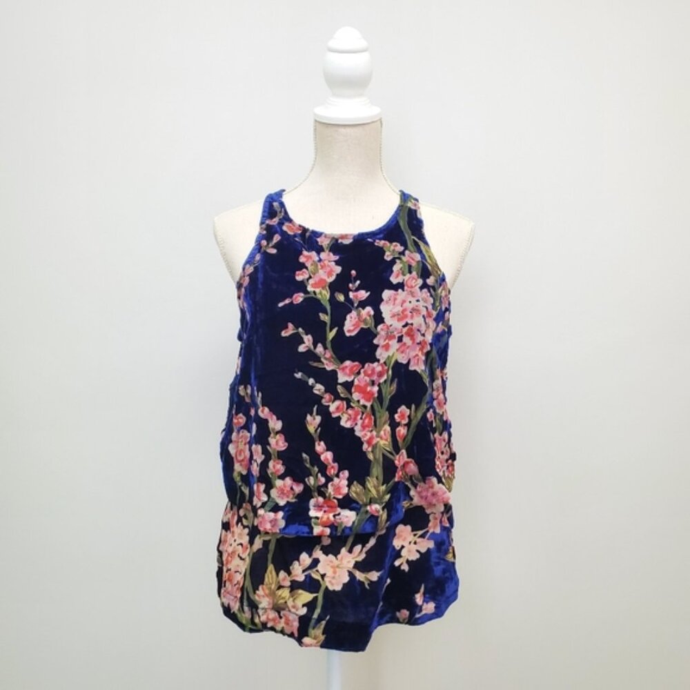 Simply Noelle Velvet Layer Top, Blue S/M (8-10)